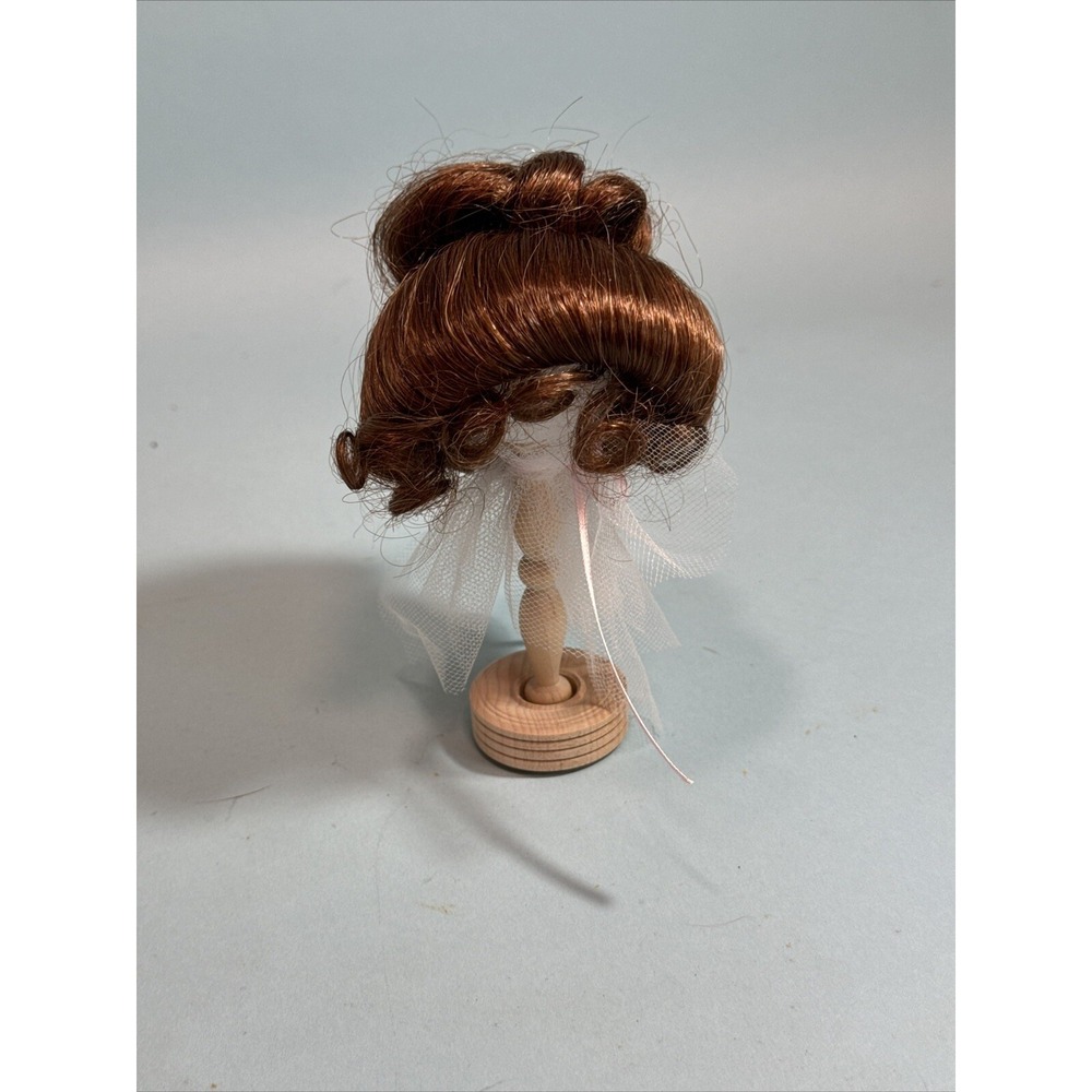 Vintage "Playhouse Collection" Doll Wig Medium Brown Size 8 Updo Bun Gibson Girl